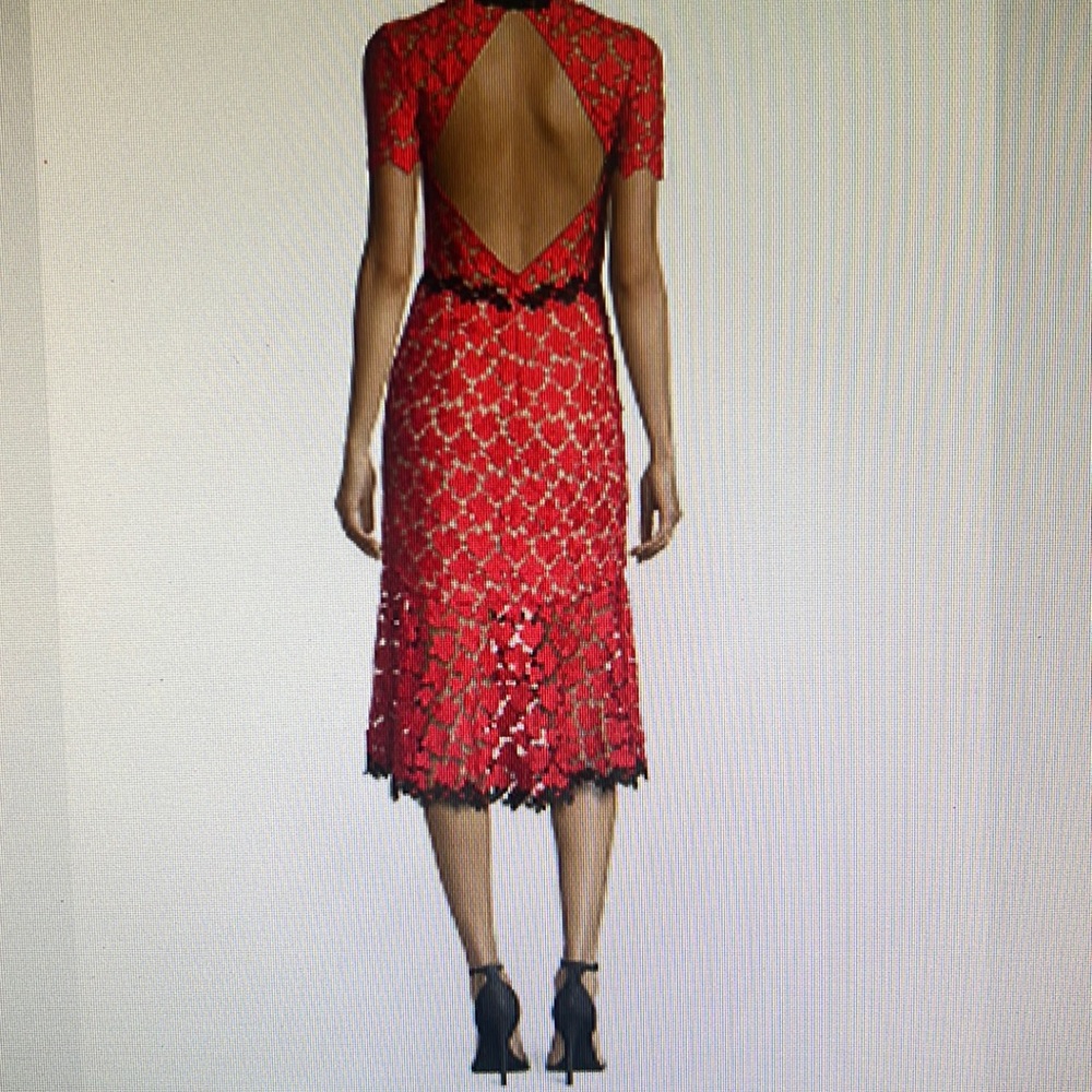 Cherry lace midi dress